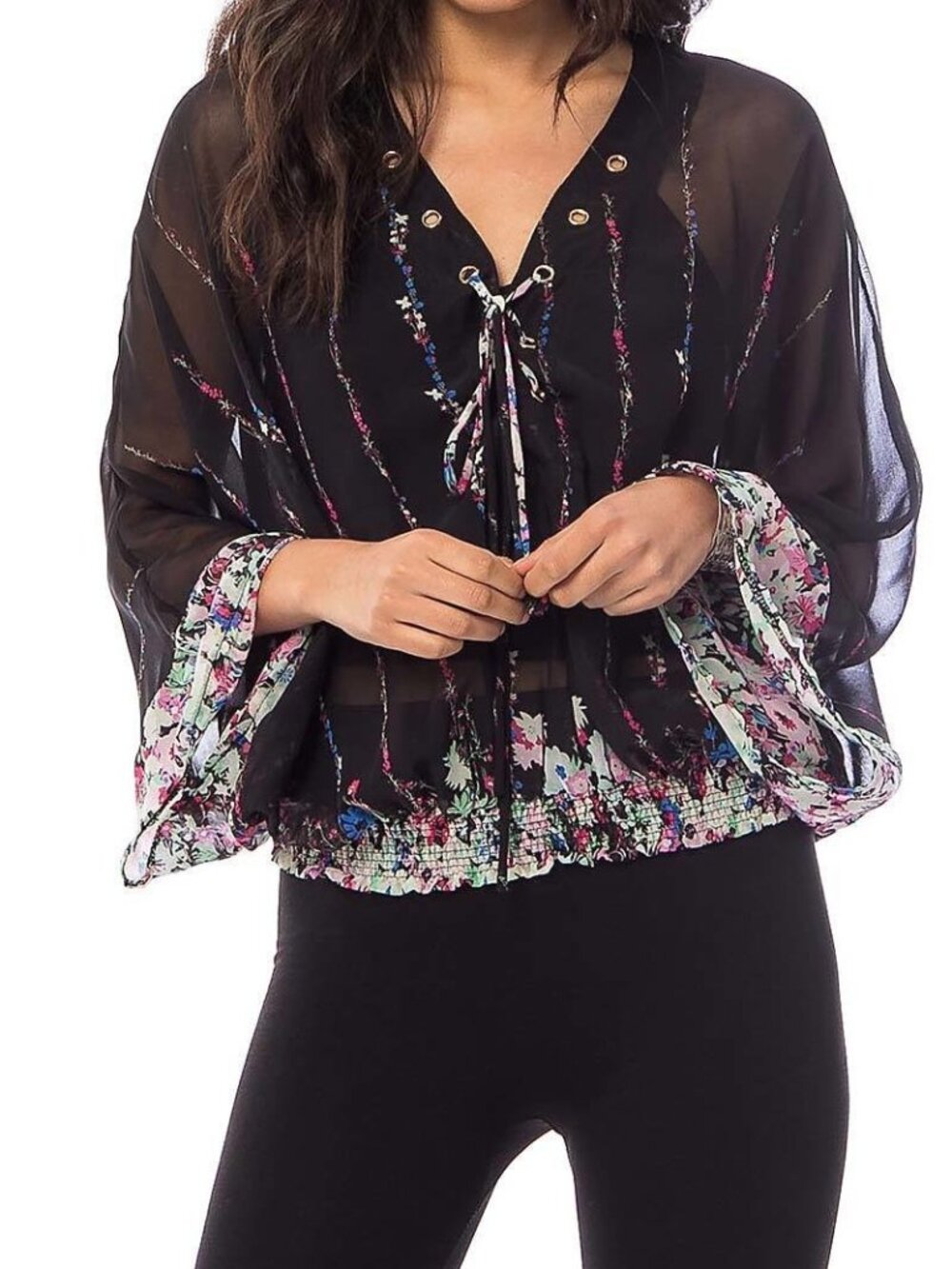BoHo Floral Top- Kimono Sleeves! 50% Off!